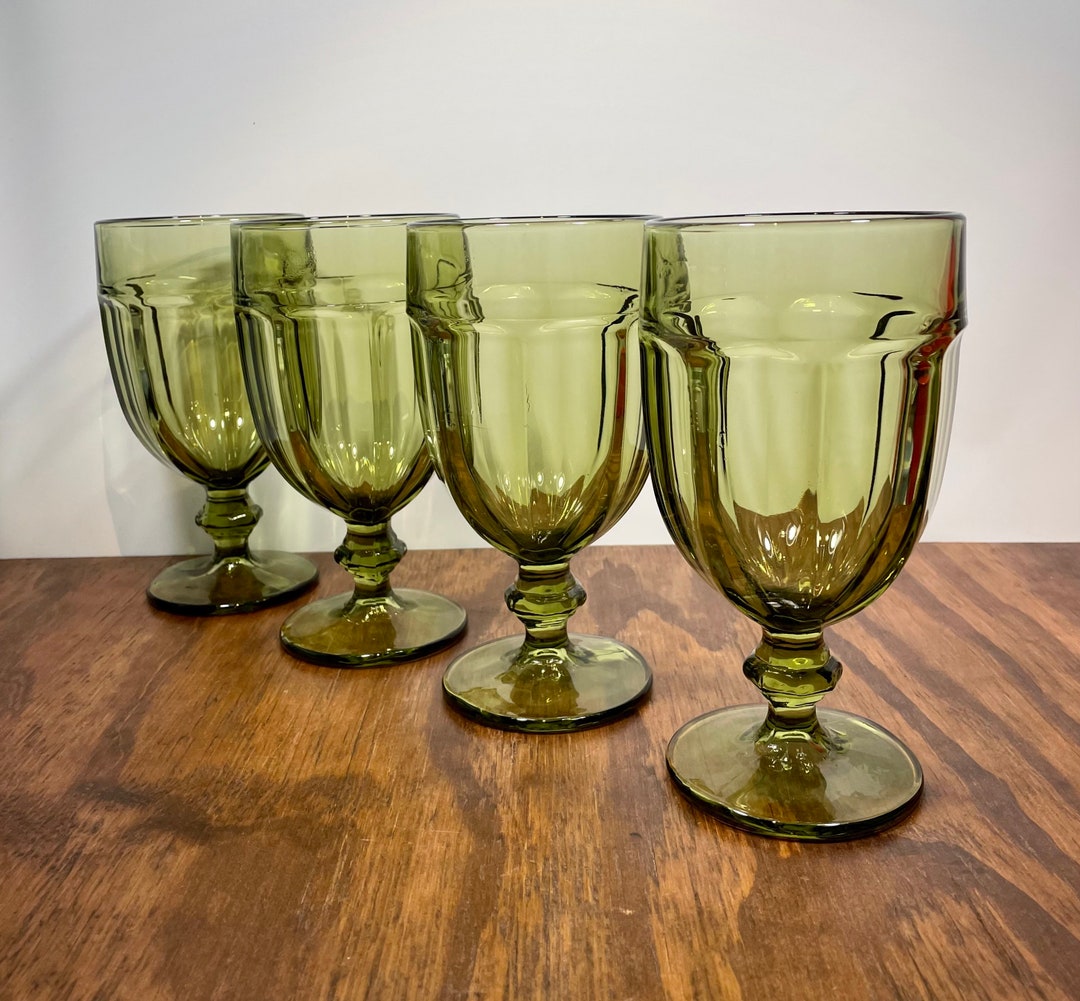 Libbey Gibraltar Olive Green Iced Tea Glasses, Set of 4, 16 Ounce