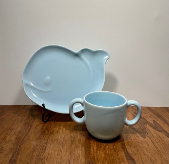 Tiffany Tots Baby Set Blue Whale Plate and Cup Tiffany & Co 