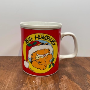Garfield Bah Humbug Christmas Mug by Enesco 1970's Jim Davis
