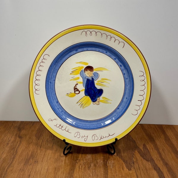 Stangl Kiddieware Little Boy Blue 9 Inch Plate 1950s Childs Plate Stangl Pottery Nursery Decor