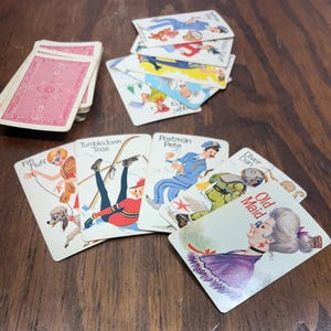 Vintage Old Maid Game – Whitman Publishing – kaartendeck uit de jaren 60 – complete set – grafische afbeeldingen uit het midden van de eeuw – originele doos – gemaakt in de VS