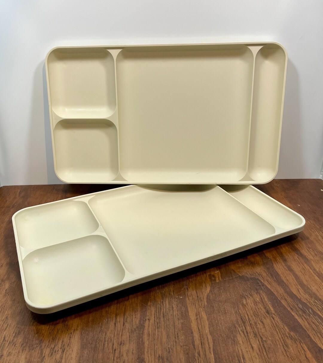 Vintage Tupperware Divided Trays Set of 2 for Lunch Dinner Snack Picnic