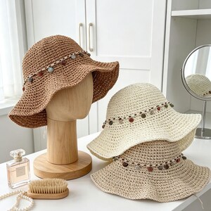 Beaded Straw Hat - Etsy