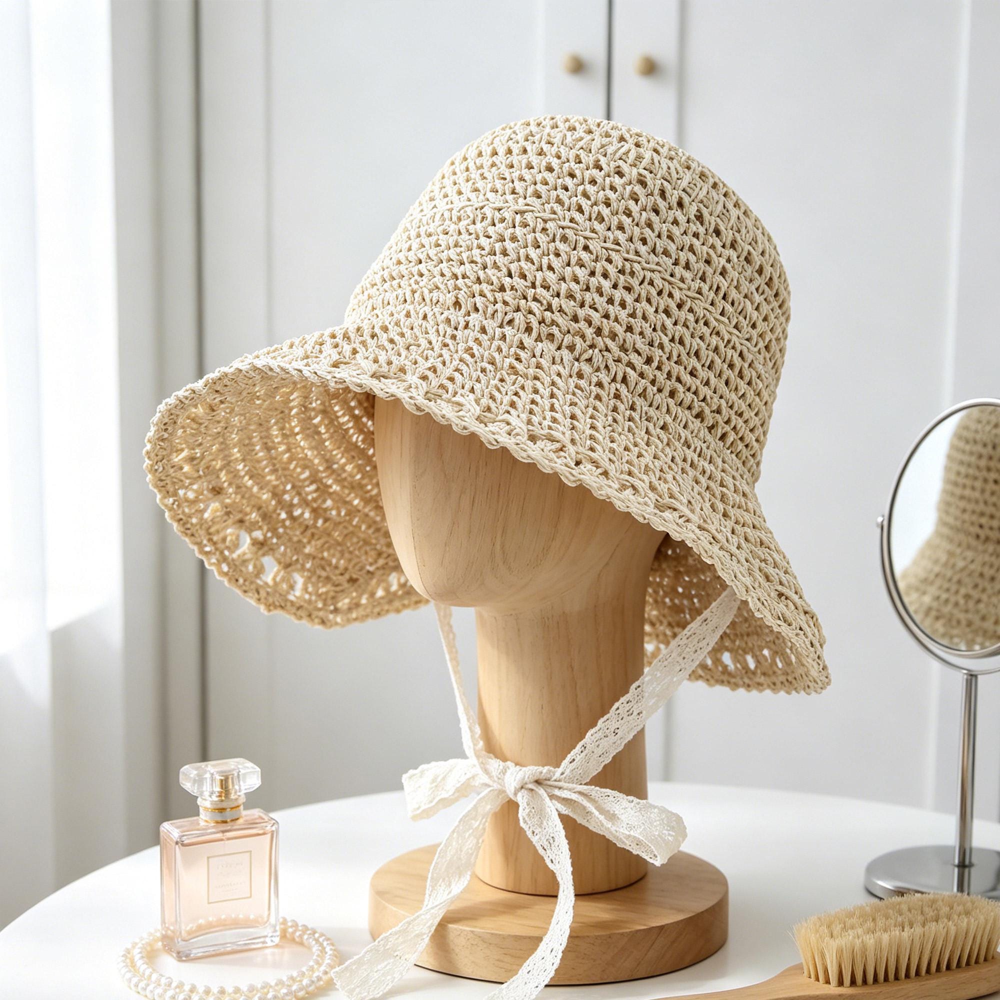 Raffia Bucket Hat With Ribbon - Etsy