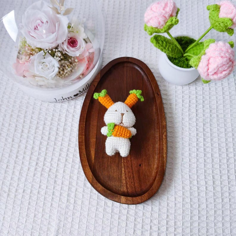 Ensemble De Poupées Lapin Soupe Aux Carottes Ornement, Cadeau De Decoration De Poupee De Dessin