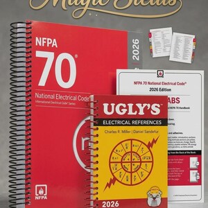 NFPA 70 2026 NEC Code Book + Ugly's Electrical Ref Spiral + Index TAB 2026