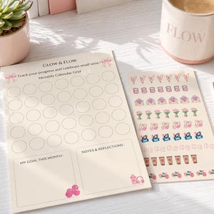 Tabla de seguimiento de entrenamiento, pegatinas de hábitos, planificador de fitness minimalista (descarga digital)