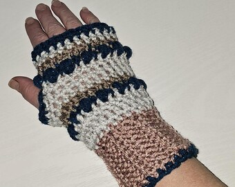 Starlight vingerloze handschoenen haakpatroon pdf | Getextureerde bladerdeegsteek | Direct downloaden