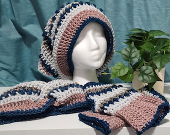 Bundel met Starlight-haakpatroon pdf | Slouchy beanie, oorwarmer en vingerloze handschoenen | Easy-tussenset | Direct downloaden