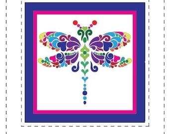 Modello per trapunta con applicazione per neonati con libellula Paisley