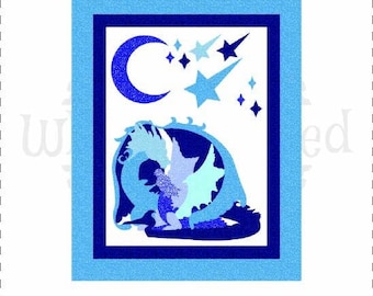 Modello per trapunta con applicazione "Nido del drago" - Serie Mythical Mothers (modello PDF)