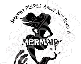 Arrabbiato per non essere una sirena - Arte murale - File digitale per macchina da taglio