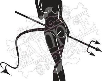 Sexy Devil Girl - Firma file digitale per macchina da taglio