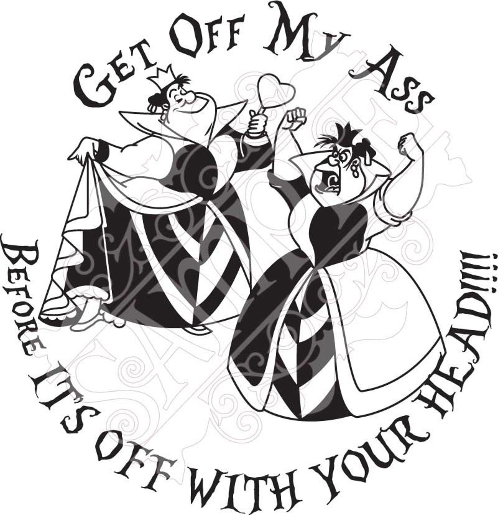 Angry Alice in Wonderland Red Queen Bumper Sticker Design - Digital ...