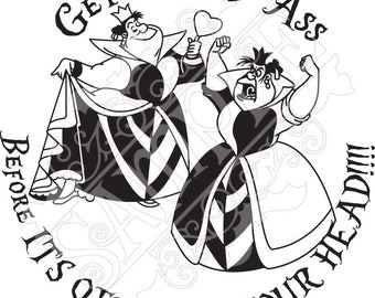 Adesivo per paraurti "Alice nel Paese delle Meraviglie" della Regina Rossa - File digitale per macchina da taglio