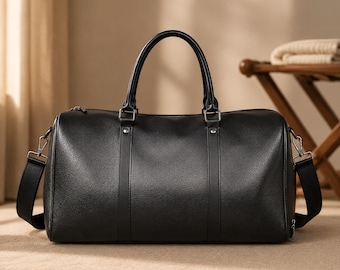 Grote leren reistas voor heren, vintage weekendtas, zachte handbagage, ruime sporttas en weekendtas voor heren