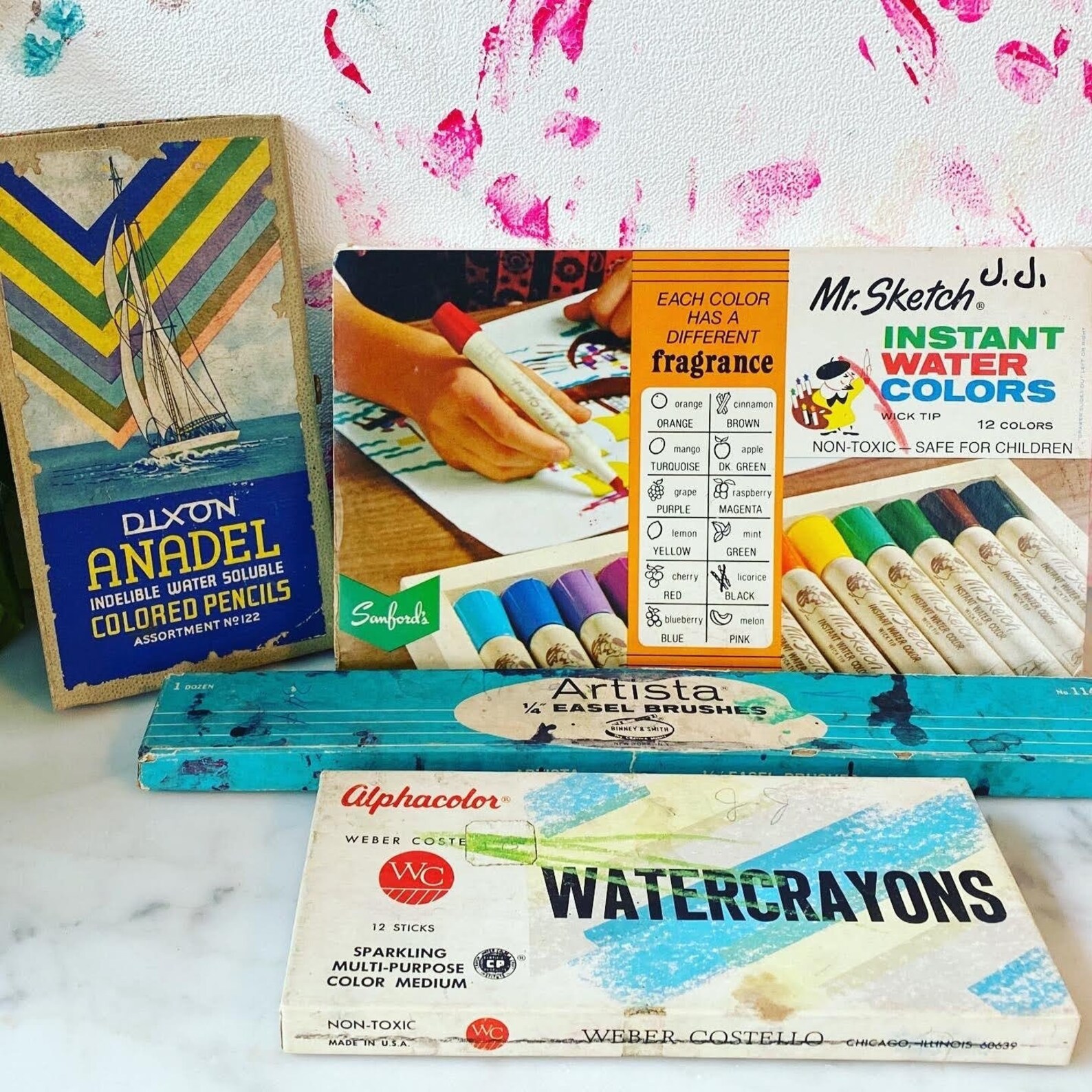 Vintage Art Supplies Colored Pencils Scented Markers Paint Etsy