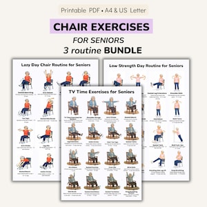 Stuhlübungen für Senioren zum ausdrucken, Sitz Workout-Routine, Senior Fitness-Pläne, PDF für ältere Menschen