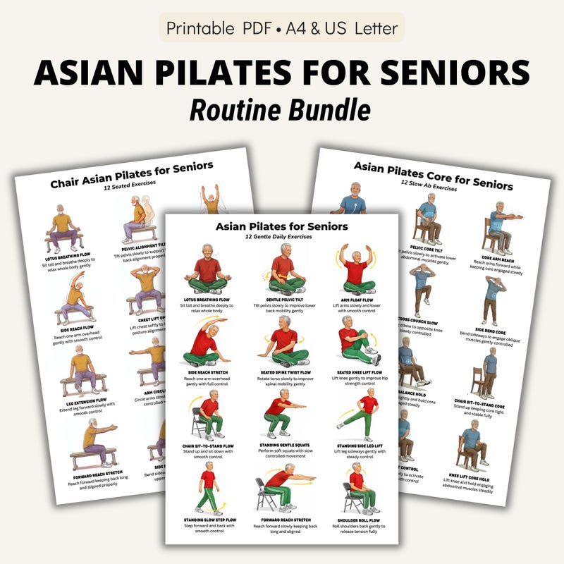 Asian Exercise Methods Printable Asian Pilates - Etsy