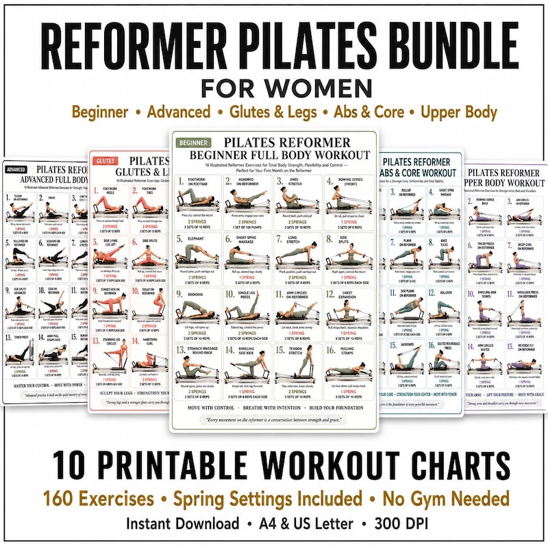 Leg Workout Plan.pdf Reformer Board Workouts - Etsy UK