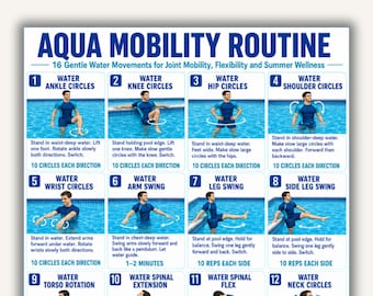 Mobility Routine Chart.pdf Aqua Mobility Routine Printable PDF | 16 Gentle Water Movements for ...