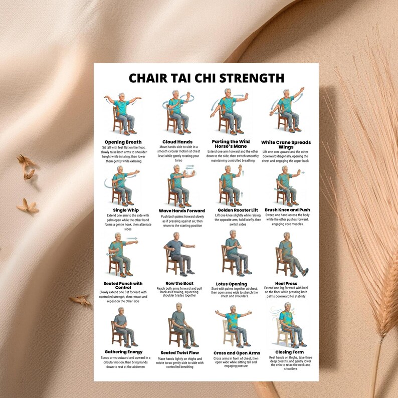 Chair Tai Chi Printable Chart Seated Tai Chi For Seniors PDF Senior 