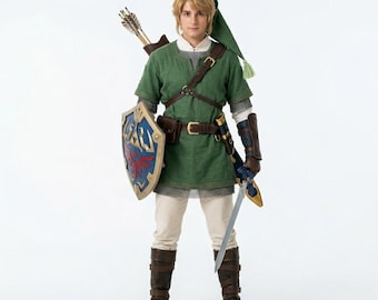 Disfraz de Link de The Legend of Zelda: Túnica de héroe y funda para la pistola