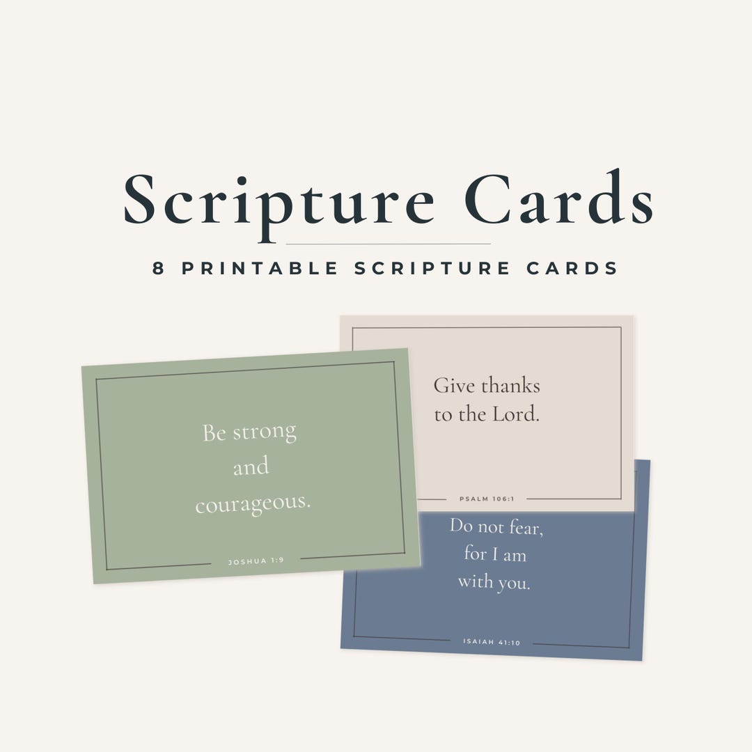 Printable Hand Out Scripture Card 8 Printable Scripture Cards | Bible Verse Card Set | Christian A4 Cut ...