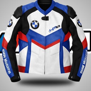 BMW Motorrad Leather Motorcycle Jacket - Custom Biker Racing Jacket - CE Armor Motorbike Sports Riding Moto Gear - BMW Leather Jacket