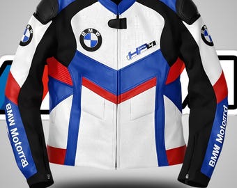 BMW Motorrad Leather Motorcycle Jacket - Custom Biker Racing Jacket - CE Armor Motorbike Sports Riding Moto Gear - BMW Leather Jacket