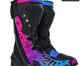 Motorcycle Racing Boots - Custom Sport Bike Boots, Track Day Motorcycle Boots - Leather Motorbike Racing Boots Motorcycle Protective   Gear