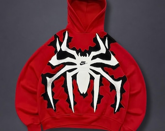 Spider-Man Inspired Hoodie, Y2K Sweatshirt Hoodie, Gothic Hoodie, Oversized Graphic Pullover, Spider Web Hoodie, Unisex Gift for Comic fan