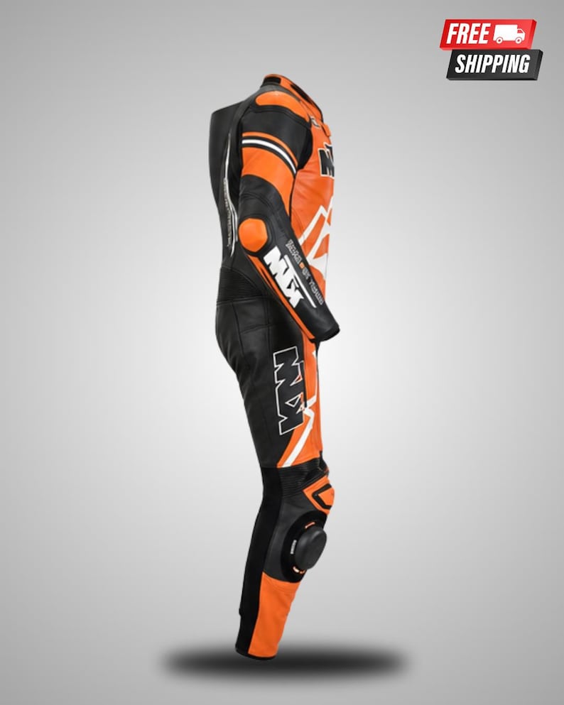 Men’s KTM Motorcycle Leather Suit - KTM Motorbike Suit - Riding Gear Track Suit - KTM Biker Racing Suit Full Set - Armored Track Gear Set image 5