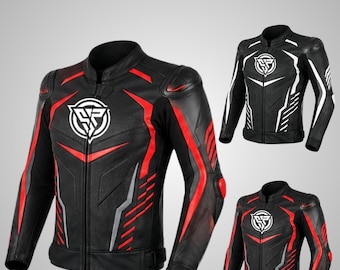 Men’s Motorcycle Racing Leather Jacket – Men’s Premium Biker Gear | Cowhide Motorcycle Riding Jacket – CE Level 2 Motorbike Jacket Moto Gear