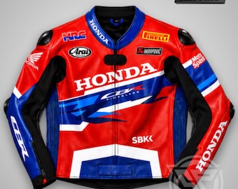 Honda CBR Motorcycle Racing Jacket – Custom Riding Jacket | Cowhide Leather Motorcycle Jacket – CE Armor Biker Racing Gear –  Gift For Him