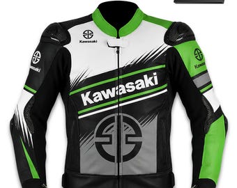 Kawasaki Ninja Motorcycle Jacket – Custom Riding Jacket | Cowhide Leather Motorcycle Jacket – CE Armor Biker Racing Gear –  Gift For Him
