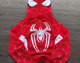 Y2K Spider Zip Up Hoodie, Oversized Spider web Hoodie, Streetwear Goth Hoodie, Spider Grunge Graphic Sweatshirt, Unisex Gift