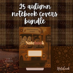 Paquete de 25 portadas imprimibles para cuadernos de otoño // Temática de Halloween, fantasmas y otoño