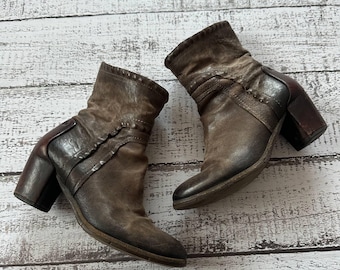 Avant Garde A.S.98 Airstep Brown Leather Boots Heels Size 36