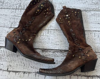 Botas vaqueras vintage estilo western talla 40
