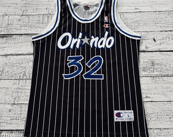 Vintage Shaquille O'Neal Orlando Magic Jersey Champion Size L 90s, Shaq Orlando Magic Pinstripe Basketball Jersey, Retro NBA Jersey Men