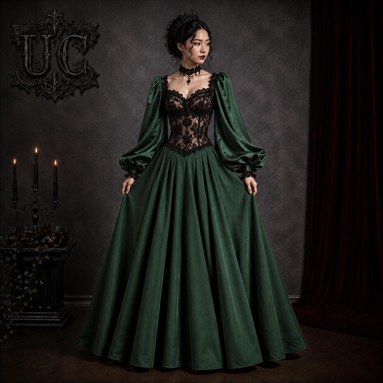 dark green gothic dress - Etsy Black Friday deals USA