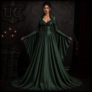 emerald green victorian dress Ball Gown Tall Boho Dresser - Corners of the bottom Cute Outfits Push-up:No Steampunk