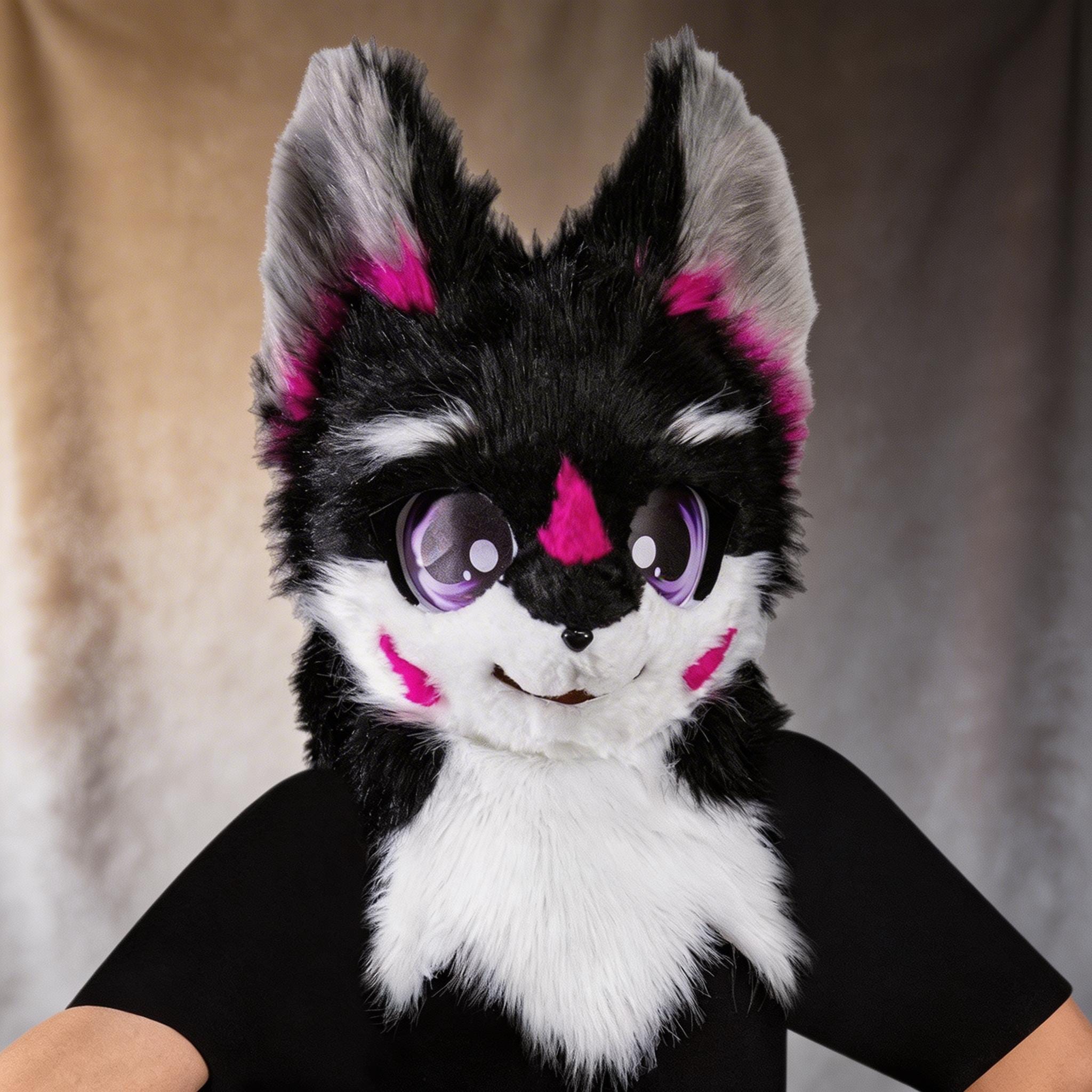 Kemono Fox Fursuit Head – Anime Style Furry Mask, Colorful Animal ...