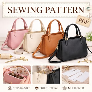 Leather Crossbody Bag Sewing Pattern | Structured Handbag Tutorial (PDF Download)