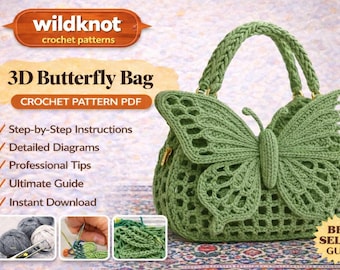 3D Schmetterling Tasche Häkelanleitung PDF