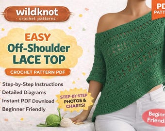 Emerald One-Shoulder Lace Top Crochet Pattern