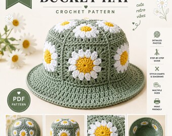 Daisy Bloom Bucket Hat Muster