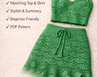 Emerald Wave häkeln Zweiteiler Muster