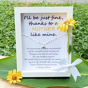 Ensemble cadeau collier coeur en argent sterling 925, cadre en bois personnalisé avec citation personnalisée, cadeau marquant pour elle, souvenir 15 x 20